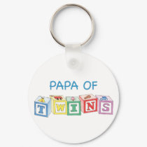 Papa of Twins Blocks keychains by Scrappintwins Papa of Twins Blocks keychains
