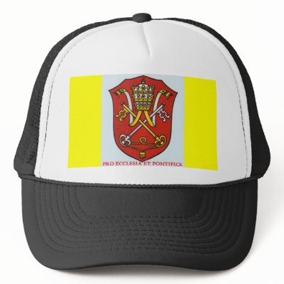 PAPAL TRADITIONAL CATHOLIC COAT OF ARMS HAT by servusmariaen