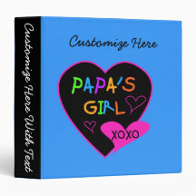 Papa's Girl Tees, Hats, Mugs, Buttons, clothing Binders