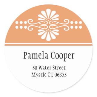Papaya And White Address Label Stickers sticker