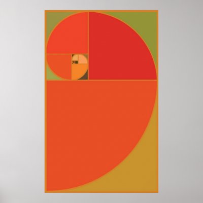 Papaya Fabonacci Spiral Poster by Sirenum