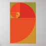 Papaya Fabonacci Spiral Poster