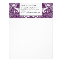 PAPEL CON MEMBRETE DE COLOR MORADO OSCURO DE LA MA PLANTILLA DE MEMBRETE