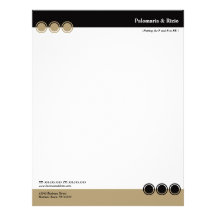 Papel con membrete de Colorblock en negro y Tan2 Membretes Personalizados