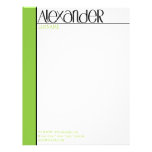 Papel con membrete negro de Alexander Membrete Personalizado