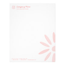 Papel con membrete rosado de la flor plantilla de membrete