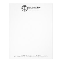 Papel con membrete simple y de encargo de su logot plantilla de membrete