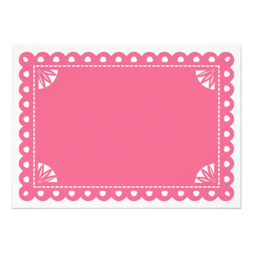 Papel Picado Birthday Party Invite - Pink