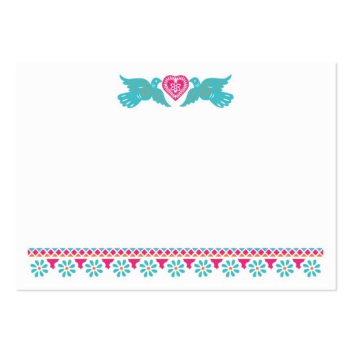 Papel Picado Lovebirds Place Card Business Card Template (front side)