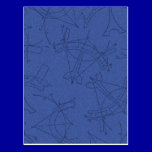 PAPER007 BLUE COASTAL MAP PATTERNS BACKGROUNDS WAL postcards