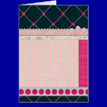 PAPER10 GIRLY SCRAPBOOKING BLACK PINKS WHITE PATT cards