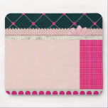 PAPER10 GIRLY SCRAPBOOKING BLACK PINKS WHITE PATT mousepads