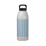 paper152 LIGHT BLUE WHITE PAPER STRIPES PATTERN BA Reusable Water Bottles