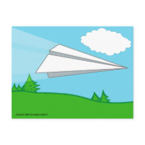 Paper Airplane Postcard
