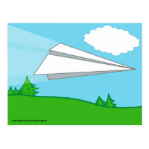 Paper Airplane Postcard