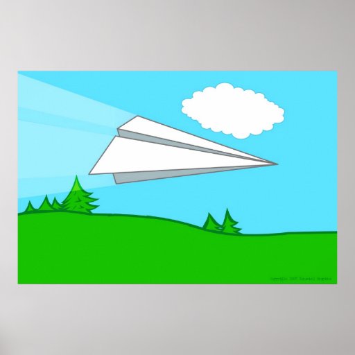 Paper Airplane Poster Zazzle