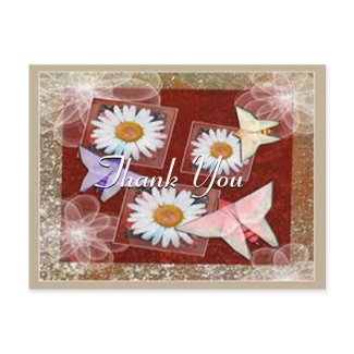 Paper Butterflies Thank You postcard