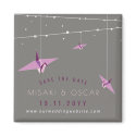 Paper Cranes & Fairy Lights Save The Date Magnet