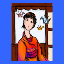 Paper Cranes in Flight Poster posters