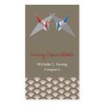 Paper Cranes Origami Zen Japanese Scallop Pattern Business Card