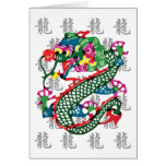 Paper Cut Year of The Dragon Gift Greeting Card
