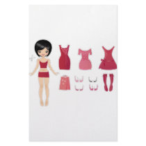 Paper doll cut stationery