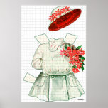 Paper Doll Red And White Costume Posters