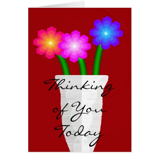 Paper Flowers, Thinking of You Today Greeting Card  Zazzle