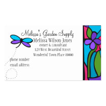 Paper Glass Dragonfly business cards