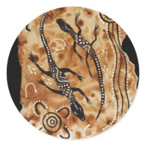 Paper Goannas Round Stickers