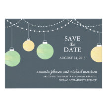 Paper Lantern Wedding Save the Date Custom Invite