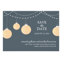 Paper Lantern Wedding Save the Date Custom Invites