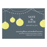 Paper Lantern Wedding Save the Date Custom Invitation