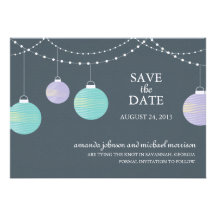 Paper Lantern Wedding Save the Date Custom Invitation