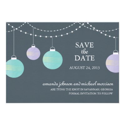 Paper Lantern Wedding Save the Date Custom Invitation