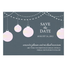 Paper Lantern Wedding Save the Date Personalized Announcement