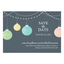 Paper Lantern Wedding Save the Date Invitations