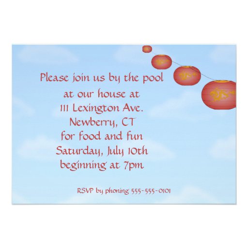 Paper Lanterns Customizable Party Invitation
