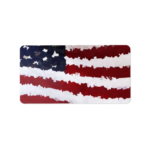 Paper Mache American Flag Address Label