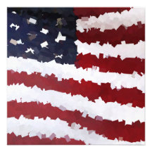 Paper Mache American Flag Personalized Invites