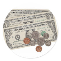 paper money and coins stickers