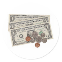 paper money and coins stickers