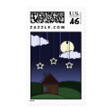 Paper Moon Postage Stamp by Inspirewood_Prints Paper Moon Postage Stamp