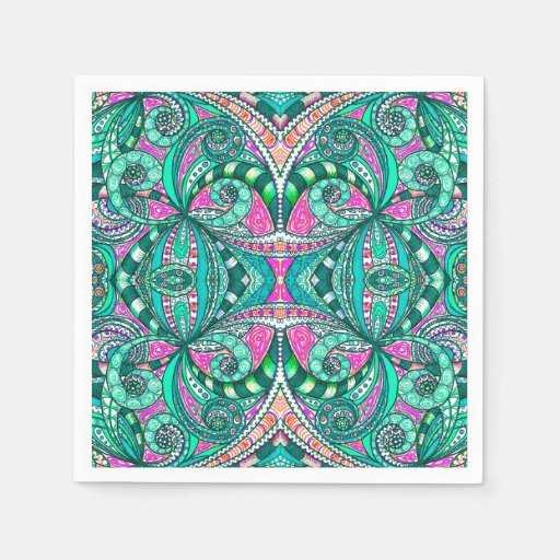 Paper Napkin Drawing Floral Zazzle