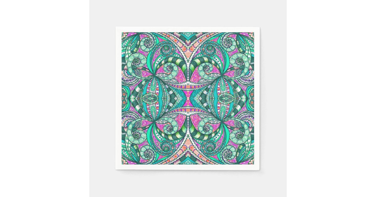 Paper Napkin Drawing Floral Zazzle