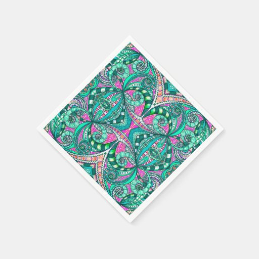 Paper Napkin Drawing Floral Zazzle