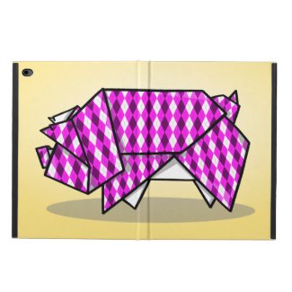 Paper Origami Pig with Argyle Pattern Paper Powis iPad Air 2 Case