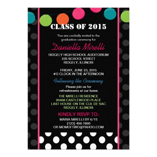 Paper Party Lights Photo Graduation Invitation