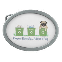 Paper Plastic Pug Oval Belt Buckle