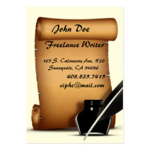 Paper Scroll Ink Quill Business Cards